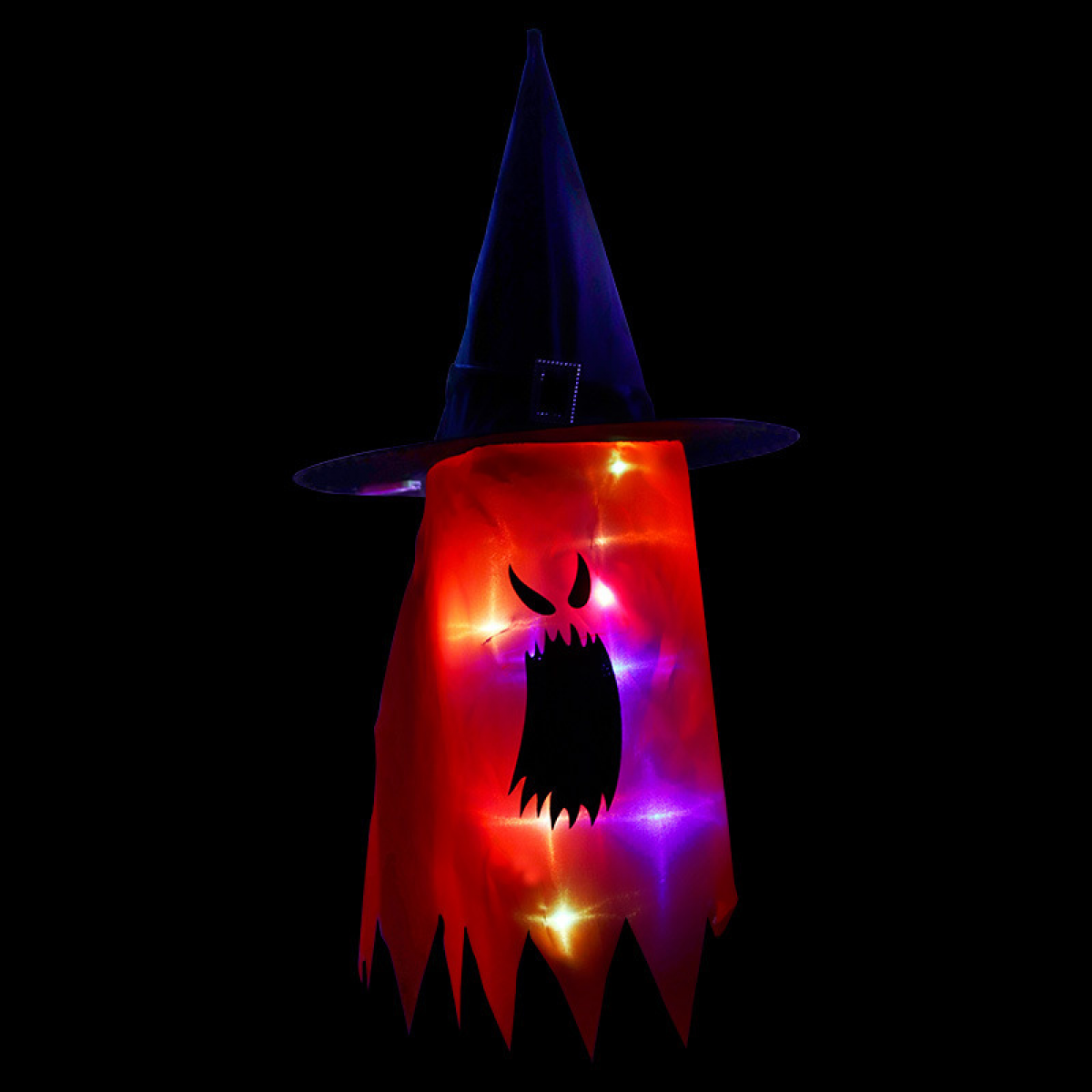 Świecący Kapelusz Czarownicy Akcesoria na Halloween Imprezę Wiszące Halloweenowe Kapelusze Duchów Świecąca Dekoracja Świetlna, C