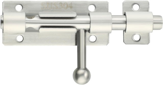 2 sztuki 4-calowych zasuw przesuwnych, zasuwka do drzwi ze stali nierdzewnej, zasuwka przesuwna, cylinder srebrny