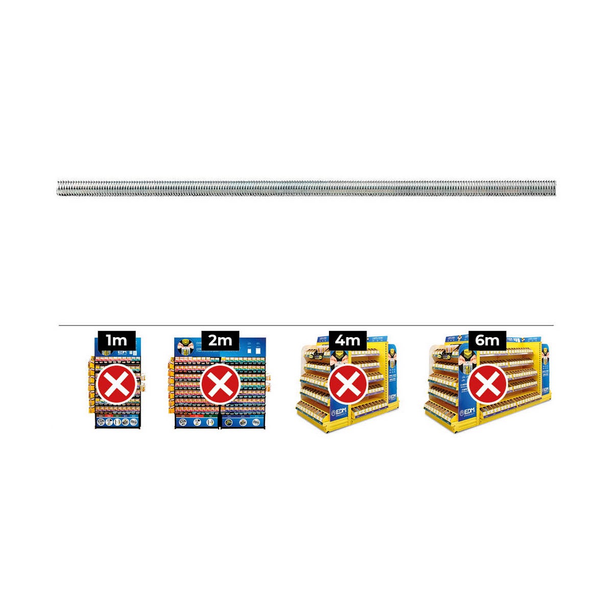 Boîte de 100 tiges filetées CELO 6mmx1m ZINGUÉ - 3