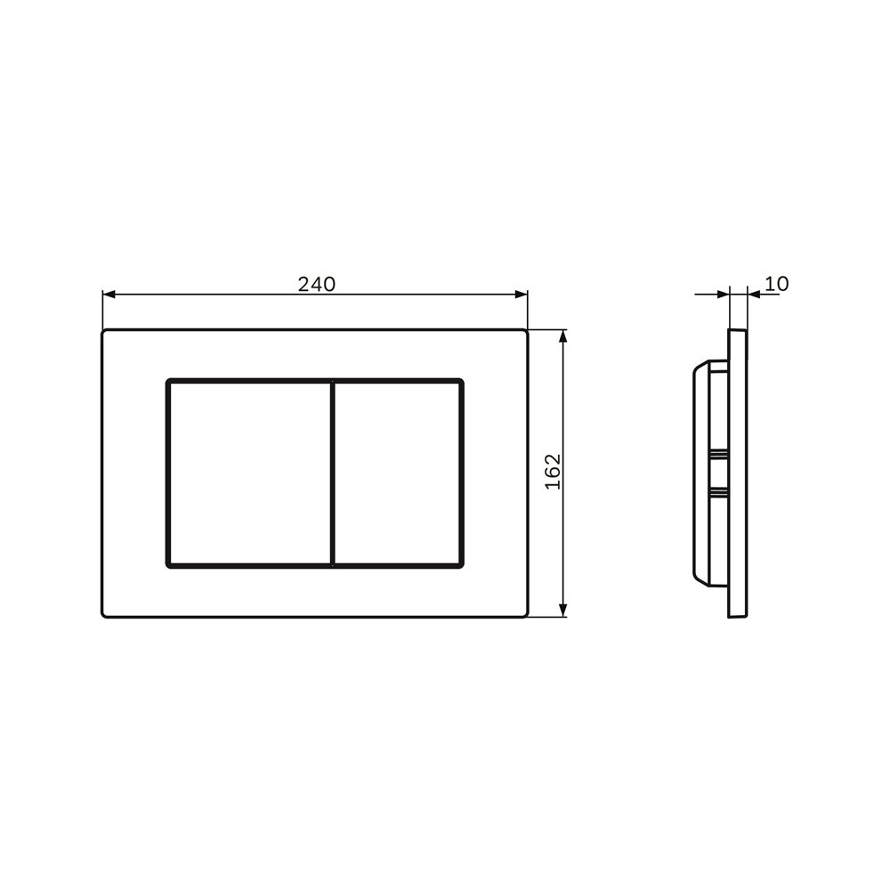 Pack WC suspendu bâti mural et cuvette Plaque Carrée Noire,&nbsp; Pack WC Bati-support AM.PM X-Joy S - 6