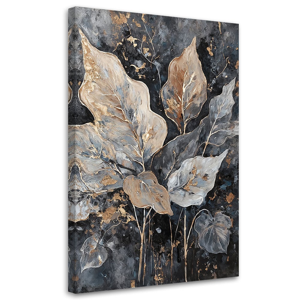 Obraz na płótnie, Liście W Stylu Glamour 70x100
