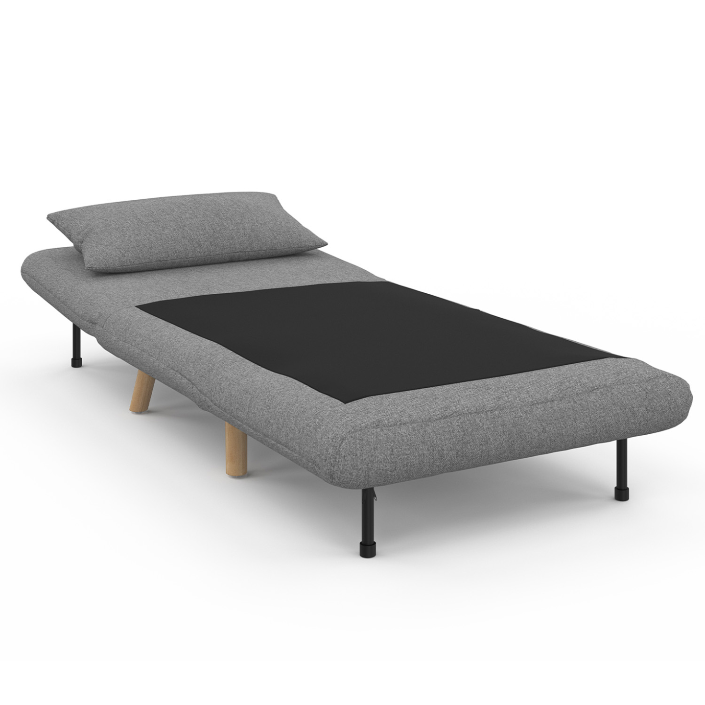Fauteuil convertible ROMEO lit d'appoint 1 place 80x190 cm tissu gris clair - 3
