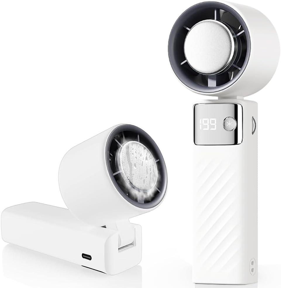 Przenośny wentylator, mini wentylator akumulatorowy 4000 mAh, mały, cichy wentylator turbinowy, (1-199), odpowiedni do uprawiania sportu i podróży (b