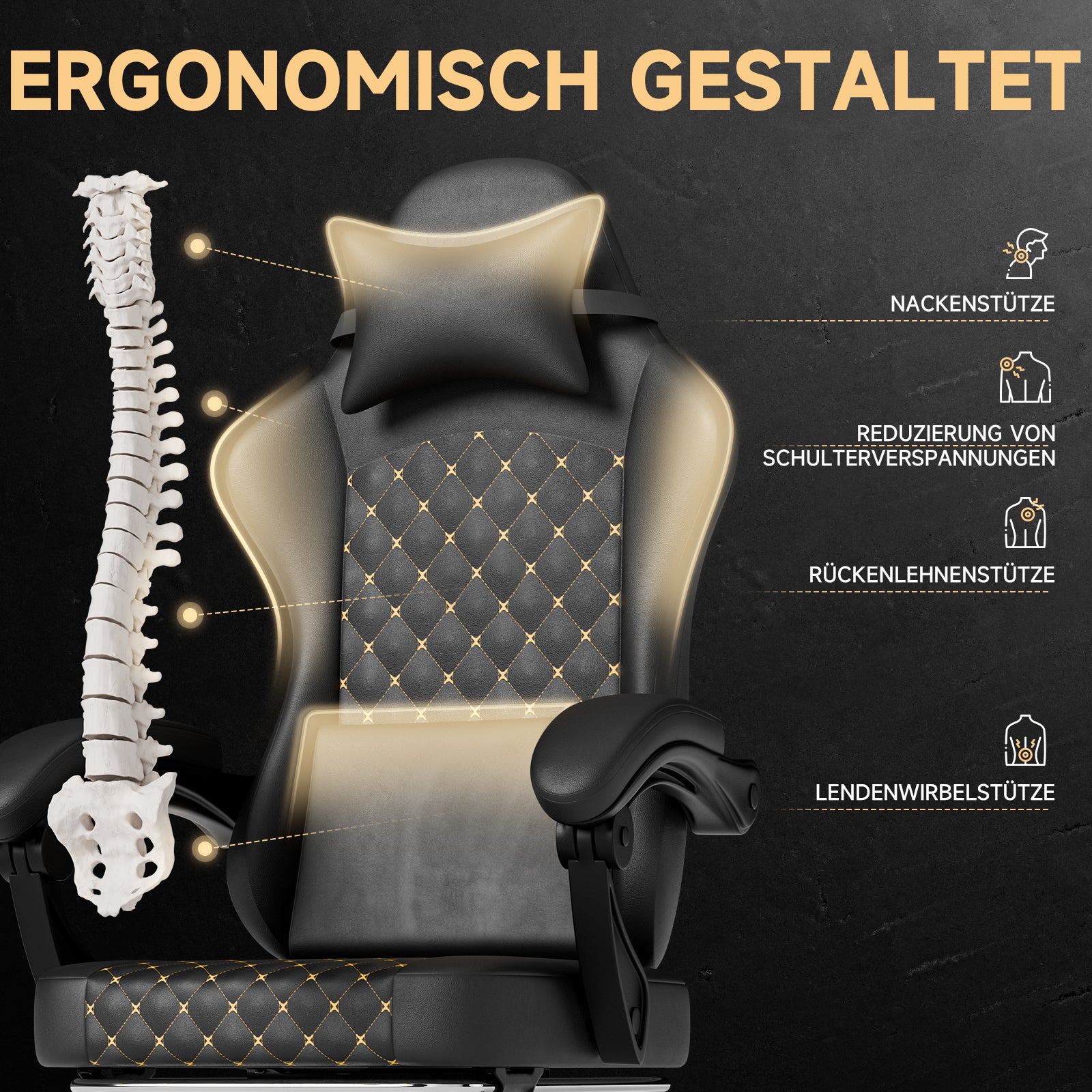 ALFORDSON Massage Chaise de Bureau Gaming Executive Siège Cuir Ordinateur Racer | Leroy Merlin