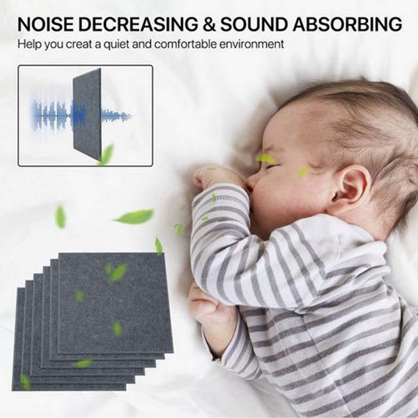 Paquete de 12 paneles acústicos de espuma autoadhesiva a prueba de sonido, panel acústico de sonido de alta densidad, paneles de 30x30x1cm en el hogar - 2