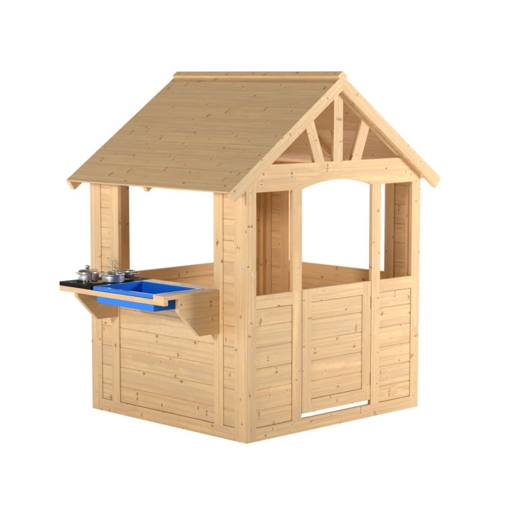 Maisonnette cabane enfant en bois FSC® avec cuisine extérieure CUBBY - 5