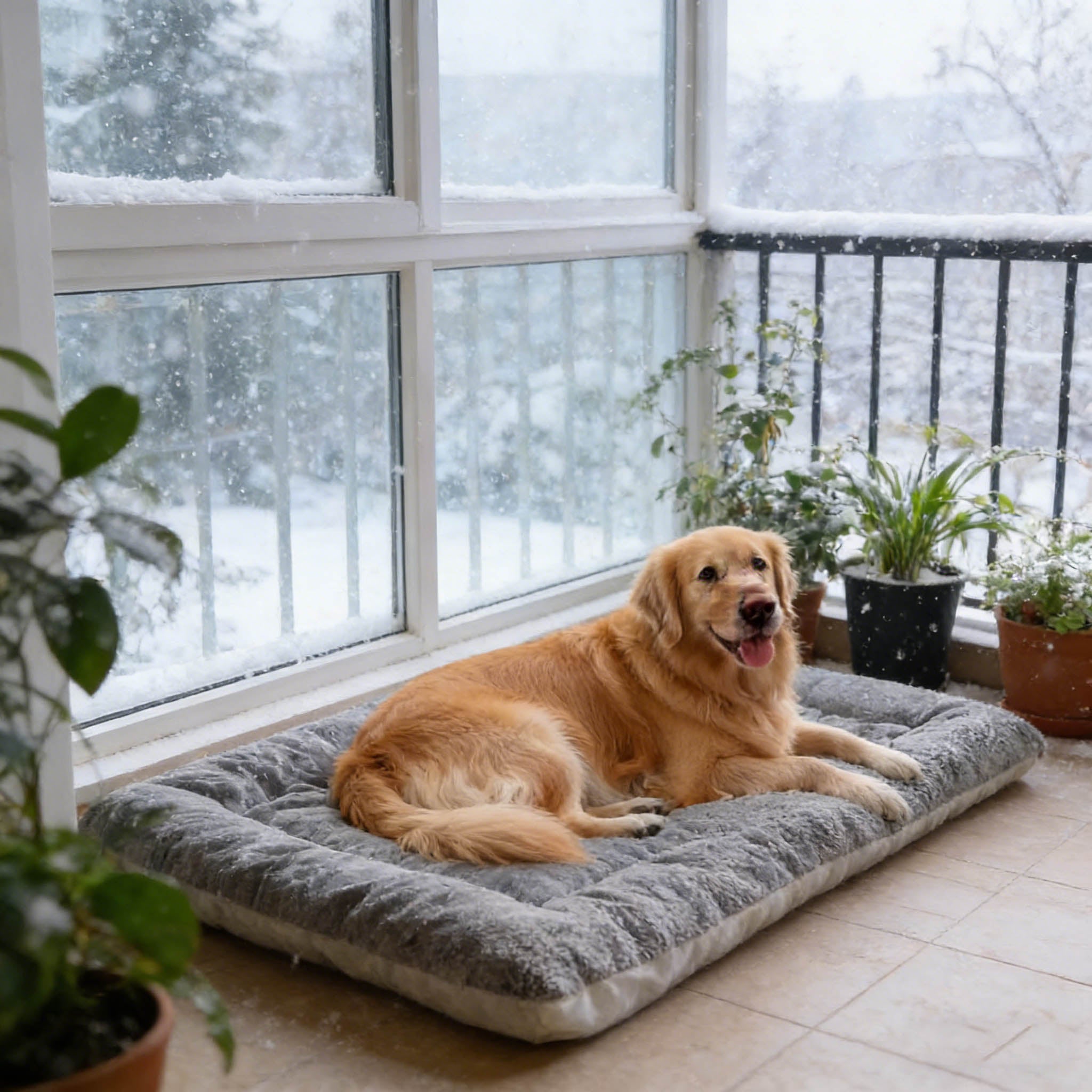 Tapis pour chien 120 cm, flanelle épaisse hiver, lit pour grand chien, coussin doux et confortable, tapis de cage idéal pour sommeil et repos - 8