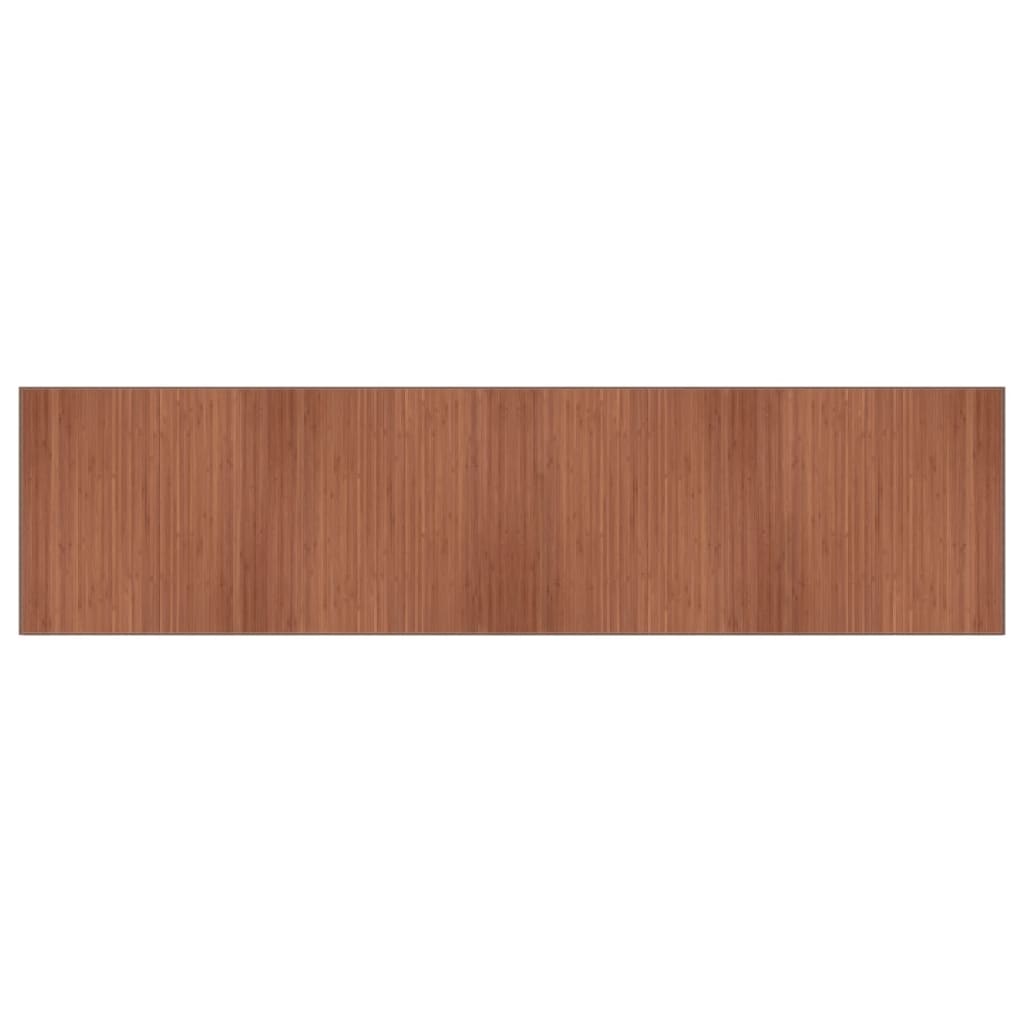 Tapis rectangulaire marron 100x400 cm bambou - 2