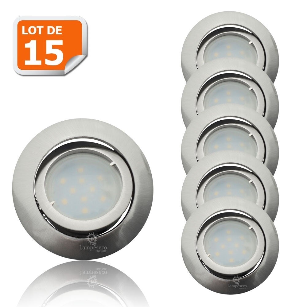 Spot LED Encastrable Orientable Complet - Lumière Blanc Chaud équivalent 50W, Référence 1, Neuf