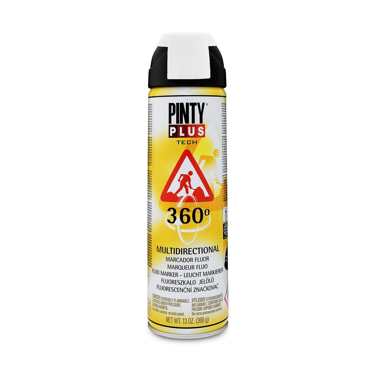 Farba do znakowania fluorescencyjna 360º Pintyplus Tech do znakowania tyczasowego 0.5L spray biały