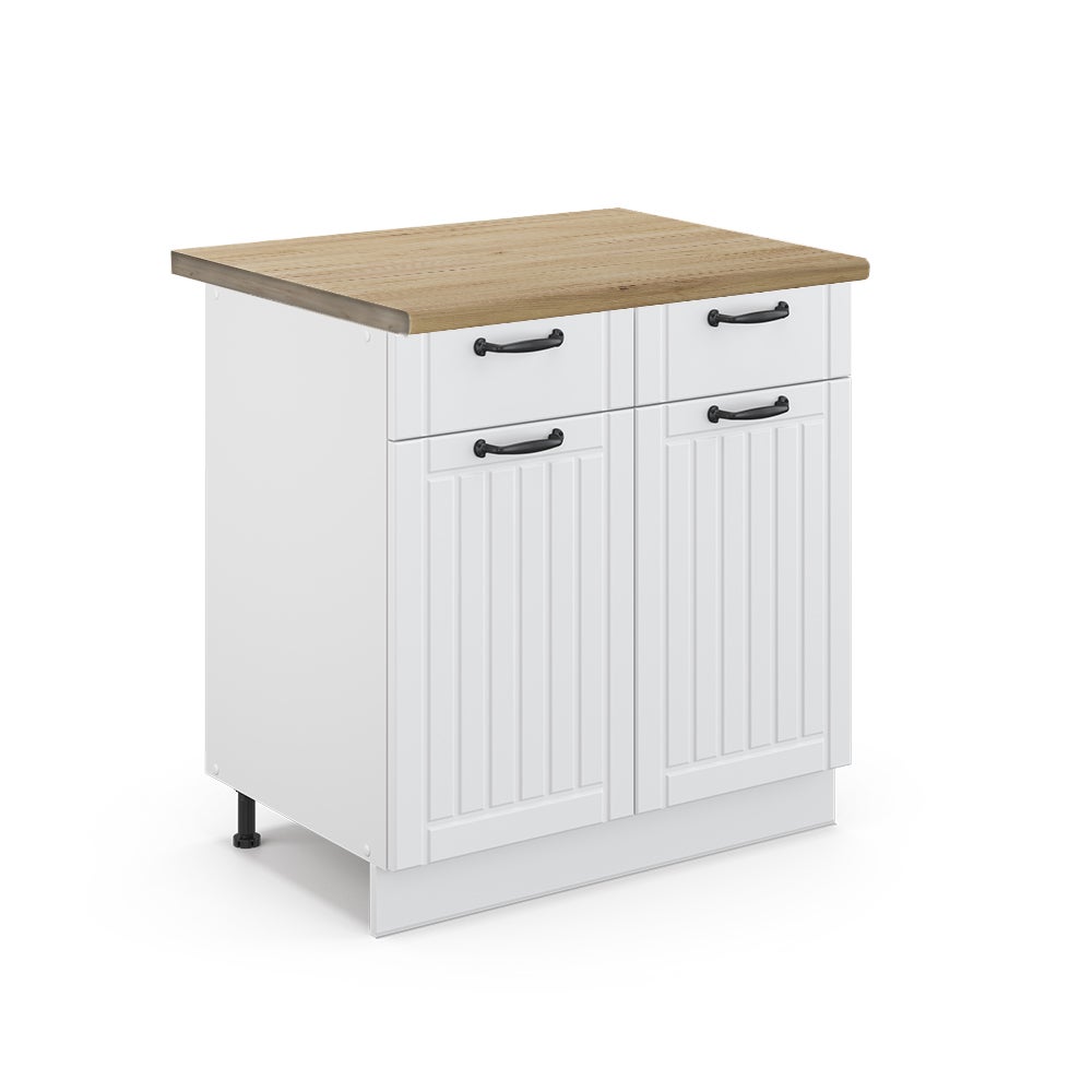 Vicco Szafka dolna do kuchni Fame-Line, Biały domek wiejski, 80 cm , BP Dąb