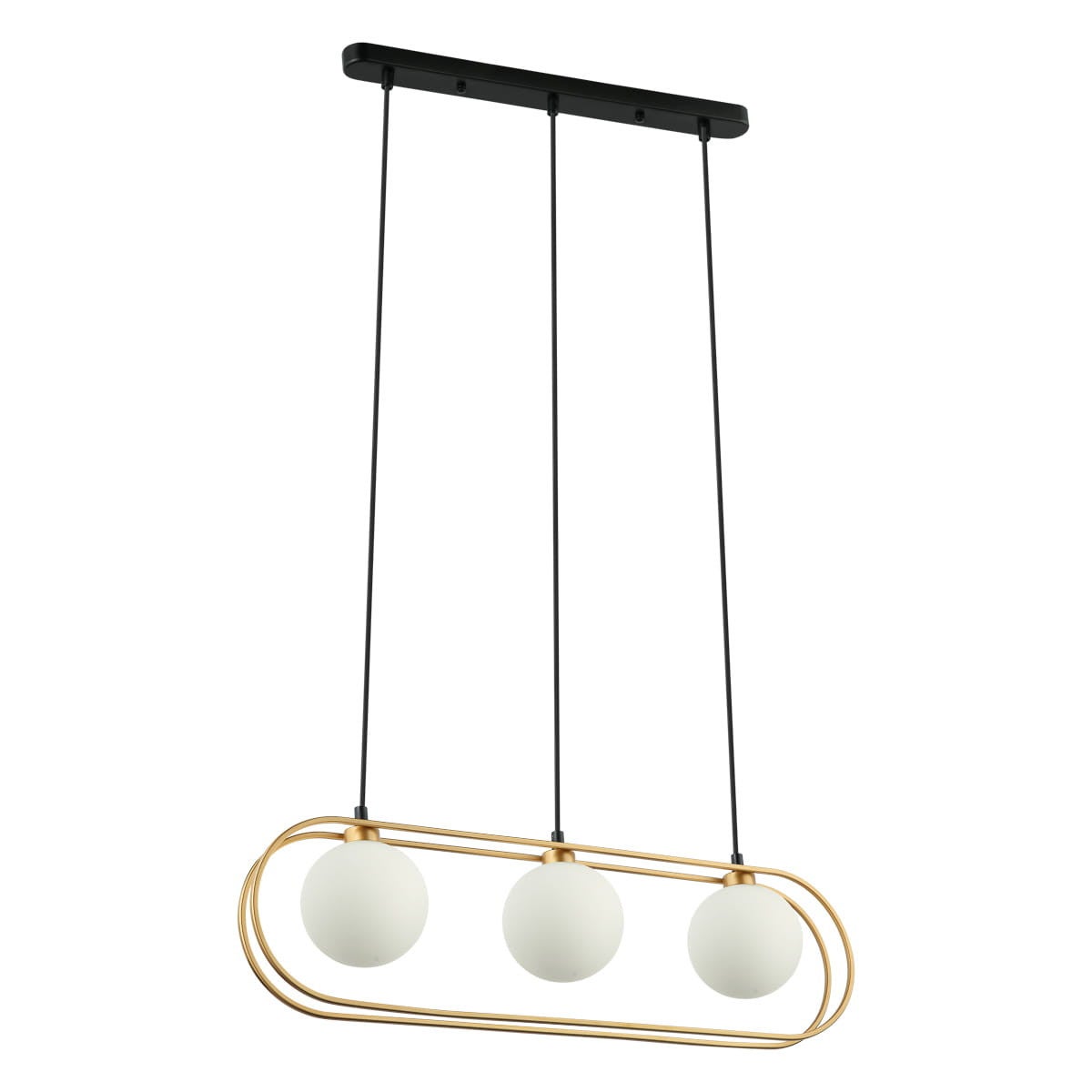 Lampa wisząca Grosetta złoto-czarna-biała 3xG9x25W wym: 94 x 68 x 10 cm szkło Italux
