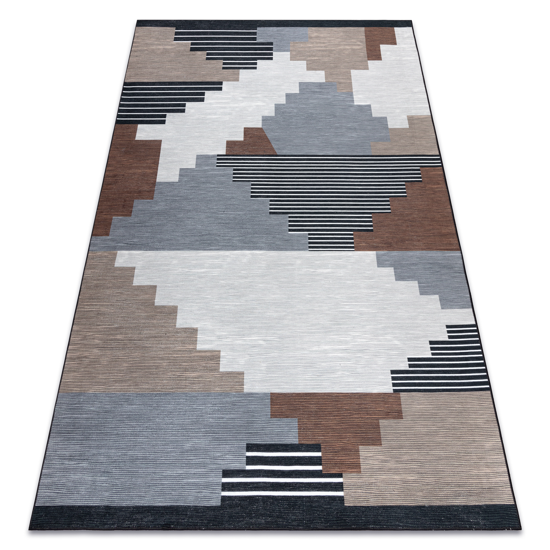 Antika alfombra 126 tek, geométrico moderno, lavable - beige / gris 120x170 cm