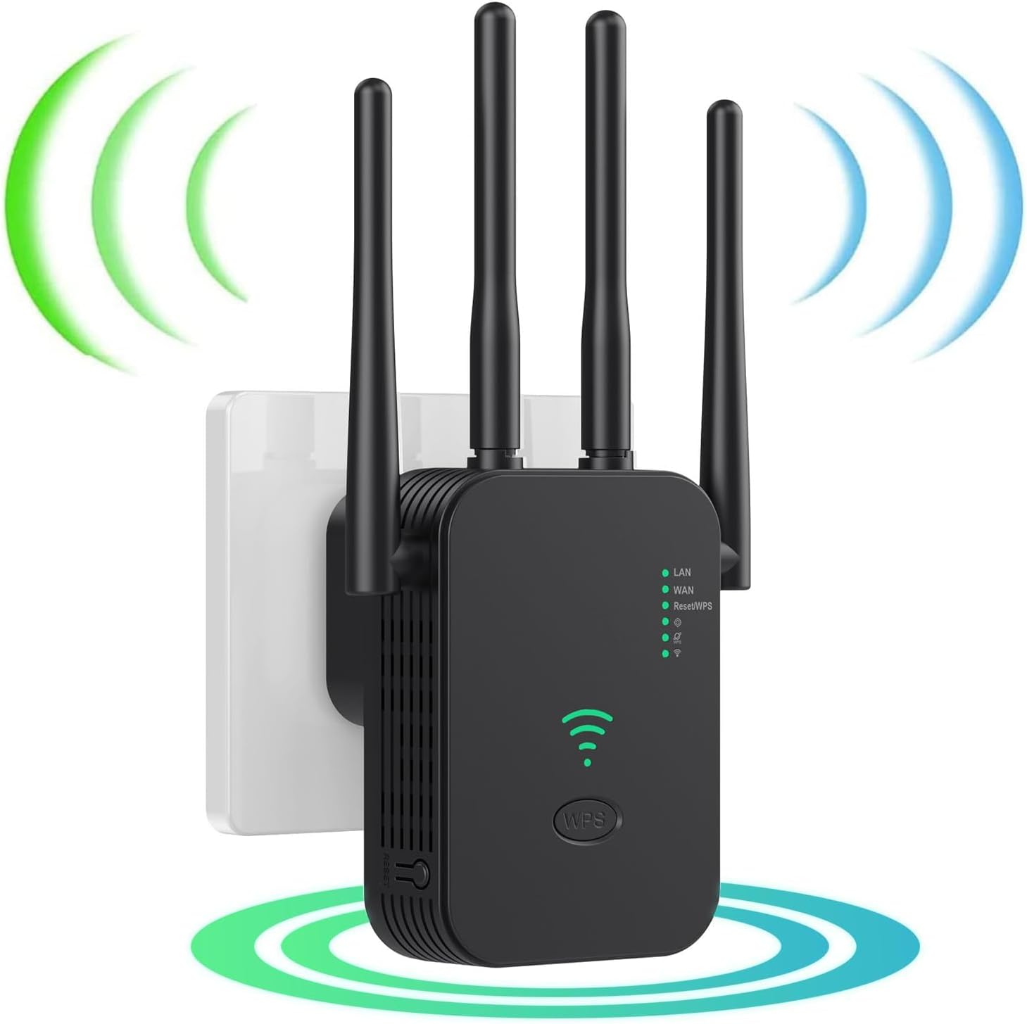 Ripetitore WiFi Con 6 Antenne E 2 Porte LAN - 3 Modalità (Repeater/AP/Router), Copertura 120 Mq, Compatibilità Universale