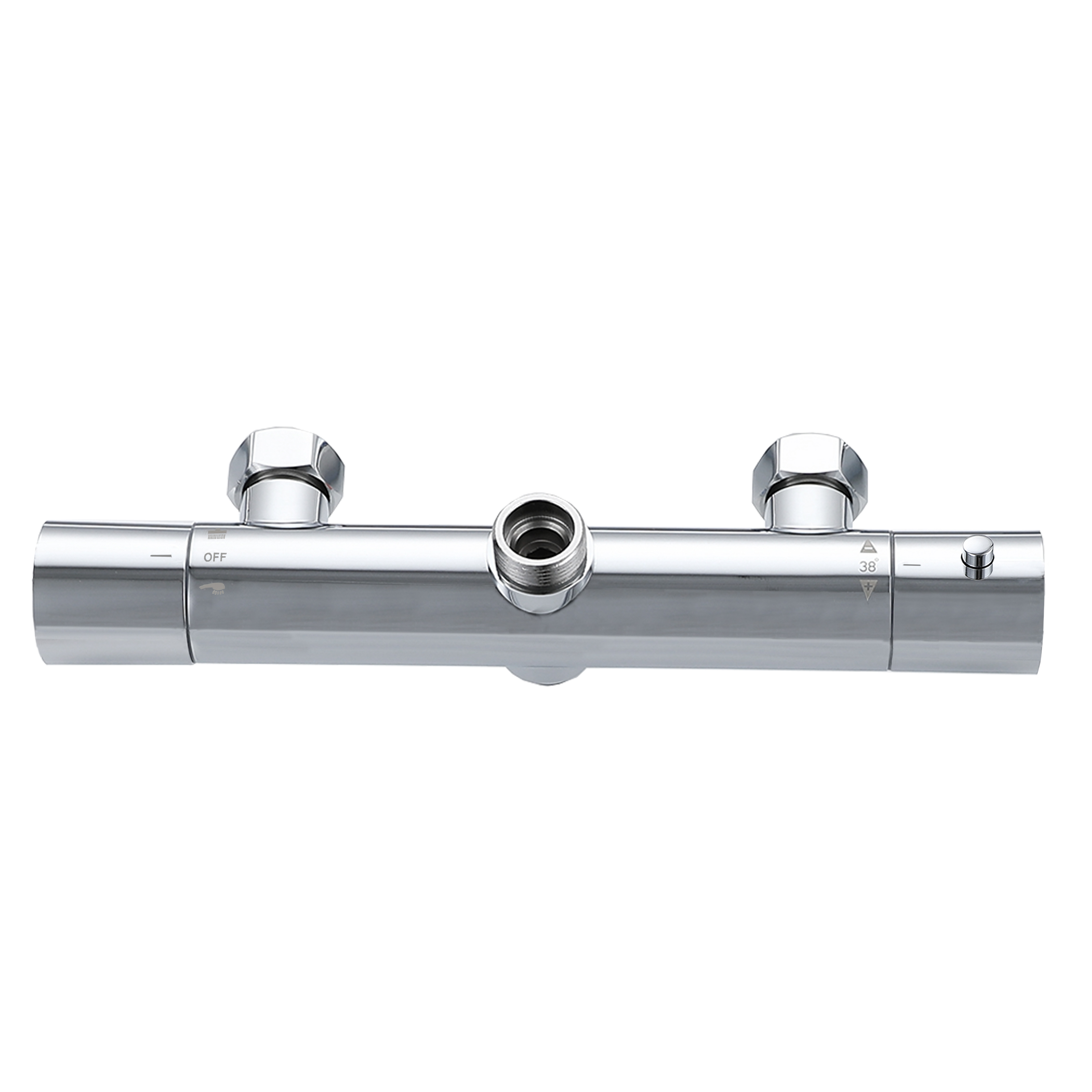 Colonne de douche thermostatique ,AICA kit carré chromé - 4