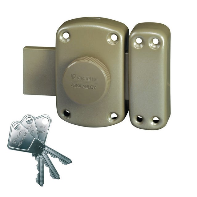 Verrou a bouton pour porte de service de 38 à 42 mm Pluton vachette