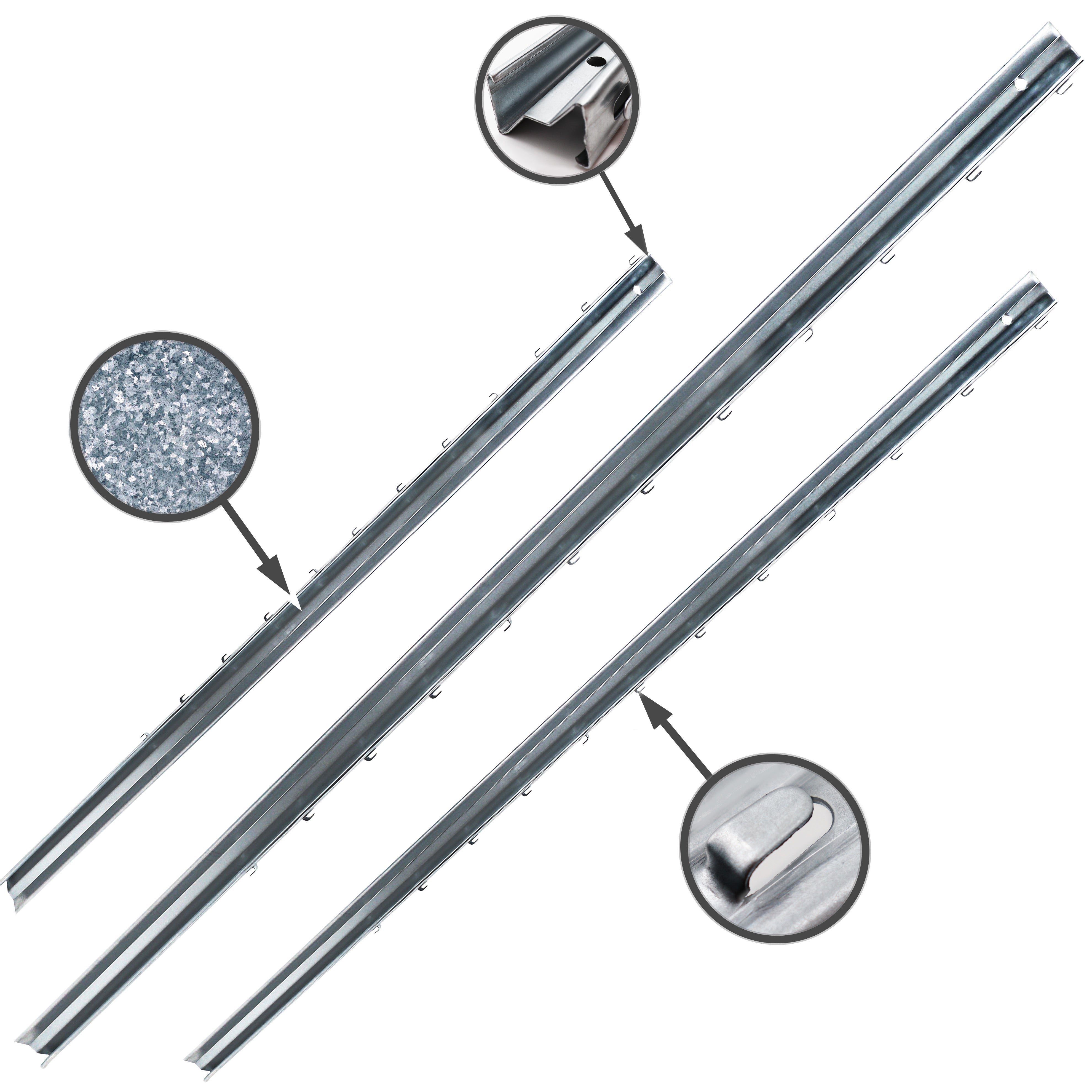 Cerca selvagem de 300 m, cerca florestal, cerca de pasto, 80/6/15, resistente + postes de cerca de perfil Z - 7