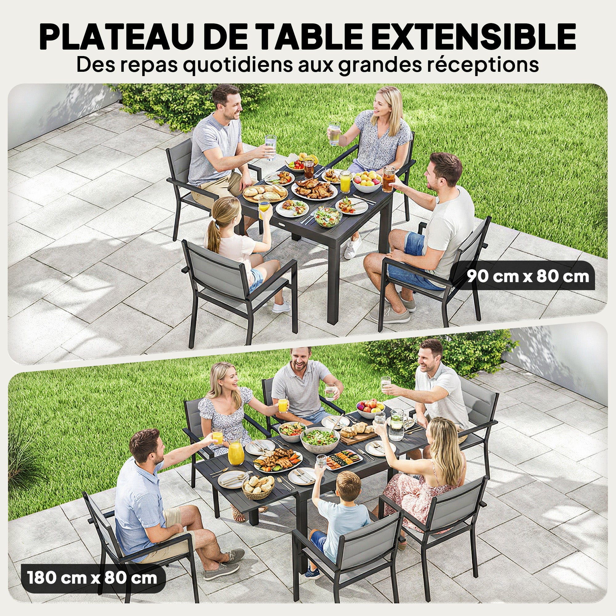 Ensemble de salle à manger extérieur aluminium Outsunny - 4