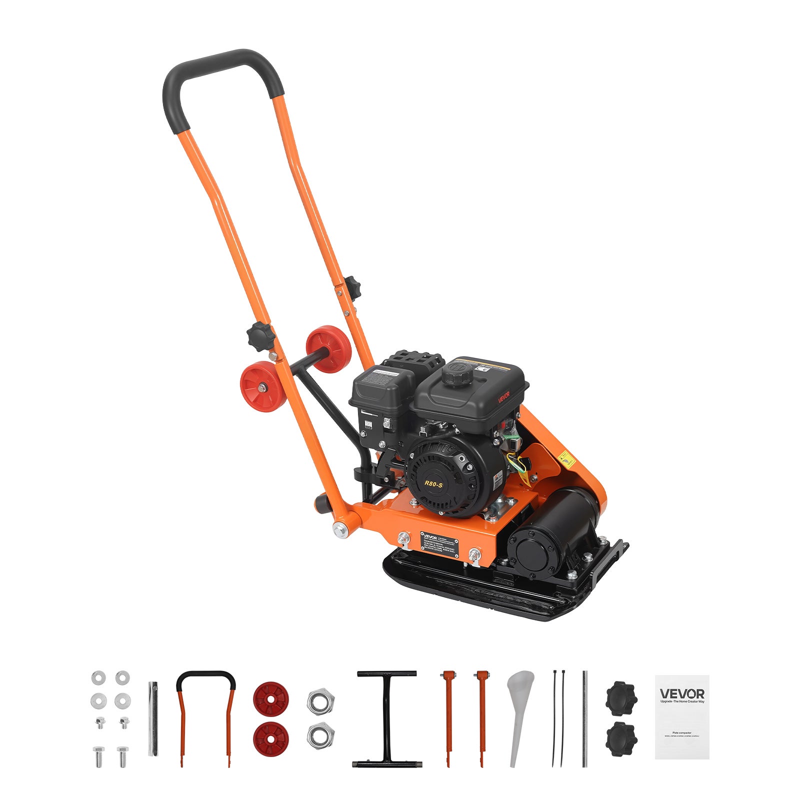 Plaque Vibrante Thermique VEVOR 8 kN Compacteur à Plaque Vibrante Essence 2 hp, 5250 VPM, Zone de Compactage 41x31,5 cm, pour Pavages, Asphalte - 9