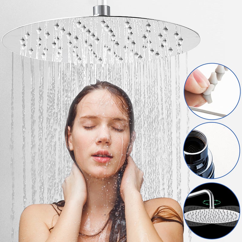 Panneau de douche LED en acier inoxydable - Pomme de douche et cascade d'eau - Écran LCD de
