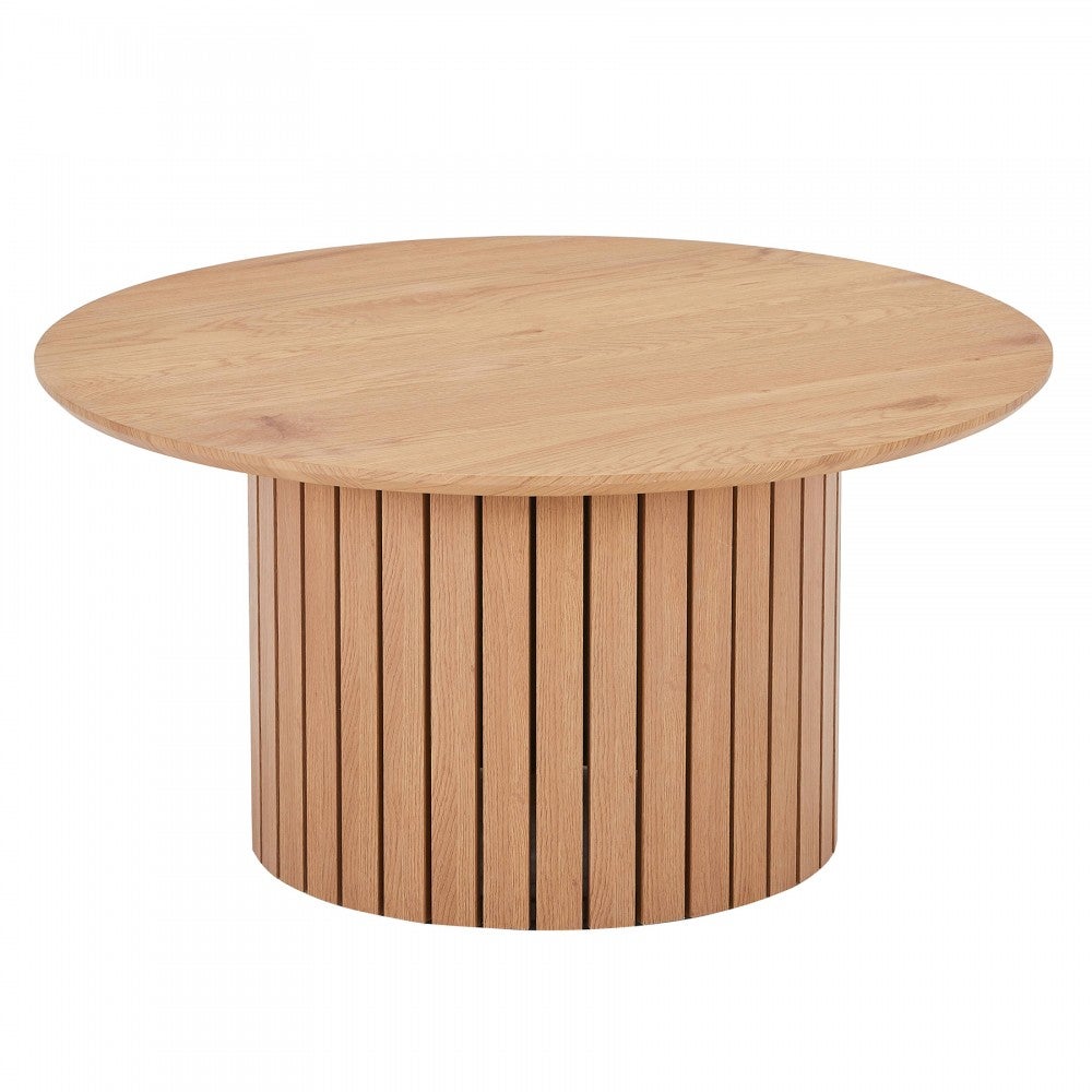 Table basse BAHIA diamètre 80 cm / Décor Chêne artisan - 2