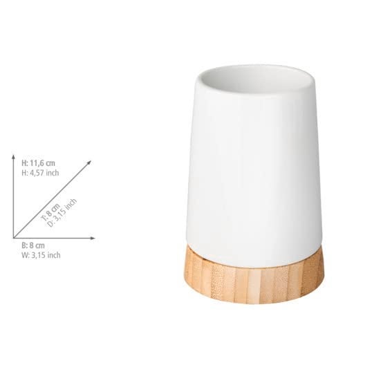Wenko 17675100 toothbrush cup, Bamboo - ceramic, WENKO - 6