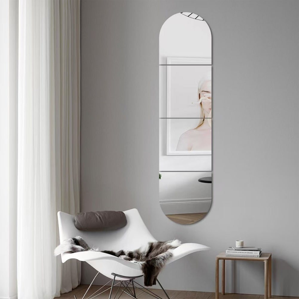 (Arqué 4 Pièces 30 x 30 cm)Longueur du Corps Miroir Murales en Acrylique, Idéal pour Maquillage, Porte, Chambre, Entree Maison - 8