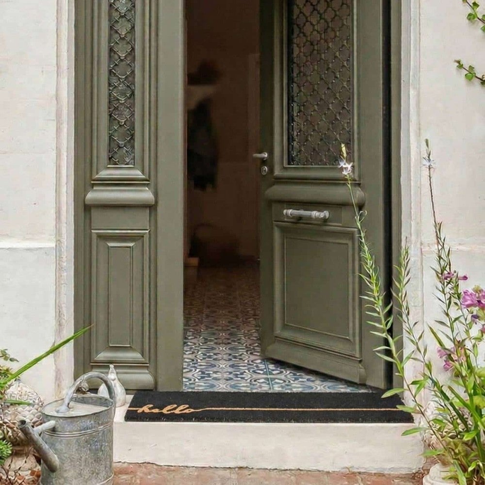 Paillasson de marche imprimé hello en coco 25x75cm - Ornami - 2