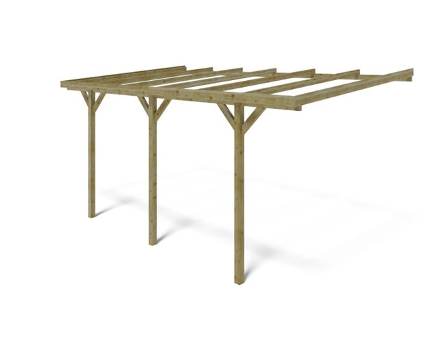 Carport, abri de voiture 3x5.24 m - 15 m2 - adossé&nbsp; - CAR6 - ALTANKA