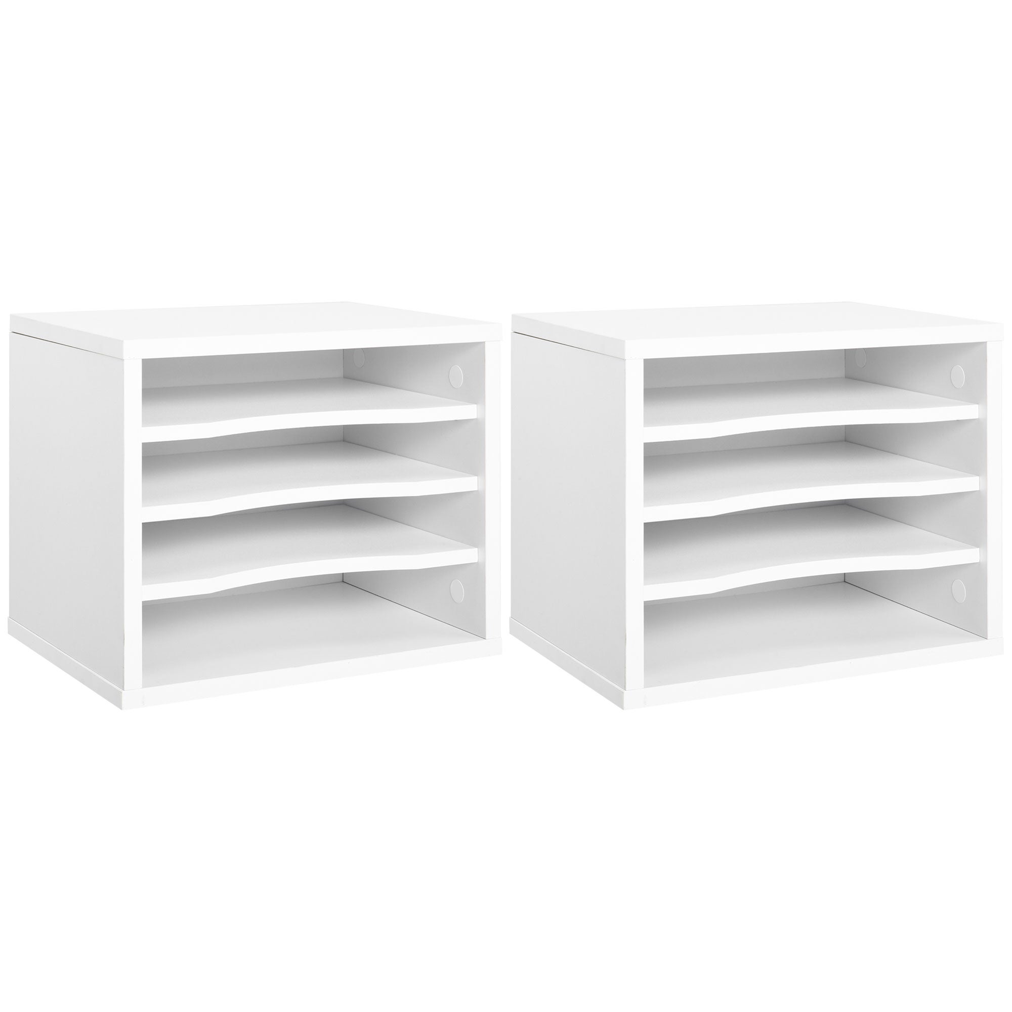 Lot De 2 Organiseurs Bureau Acrylique Transparent 5 Compartiments - Trieur Courrier Lettres