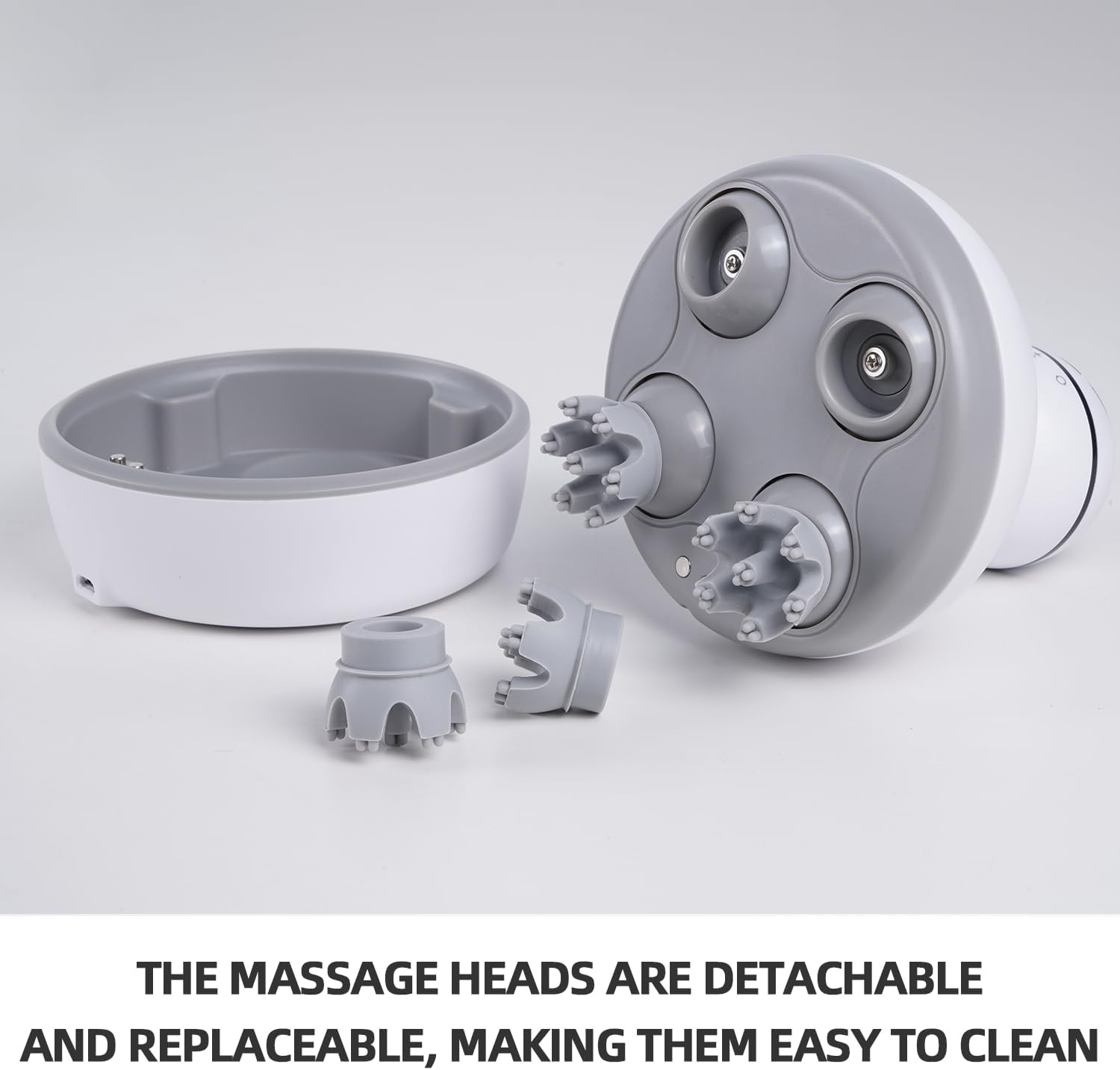 Massageador elétrico de cabeça, à prova d'água IPX7, com 4 modos de massagem na cabeça, alivia a fadiga e o desconforto na cabeça (branco) - 5
