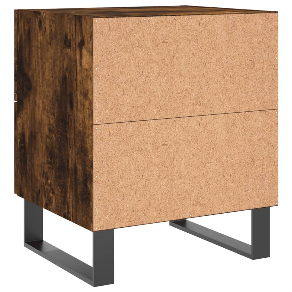 Table de chevet chêne fumé 40x35x47,5 cm bois d’ingénierie - 7
