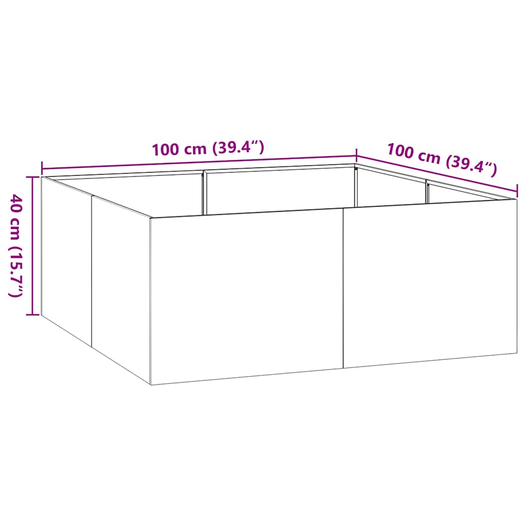 Maison Exclusive - Jardinière vert olive 100x100x40 cm acier - 9
