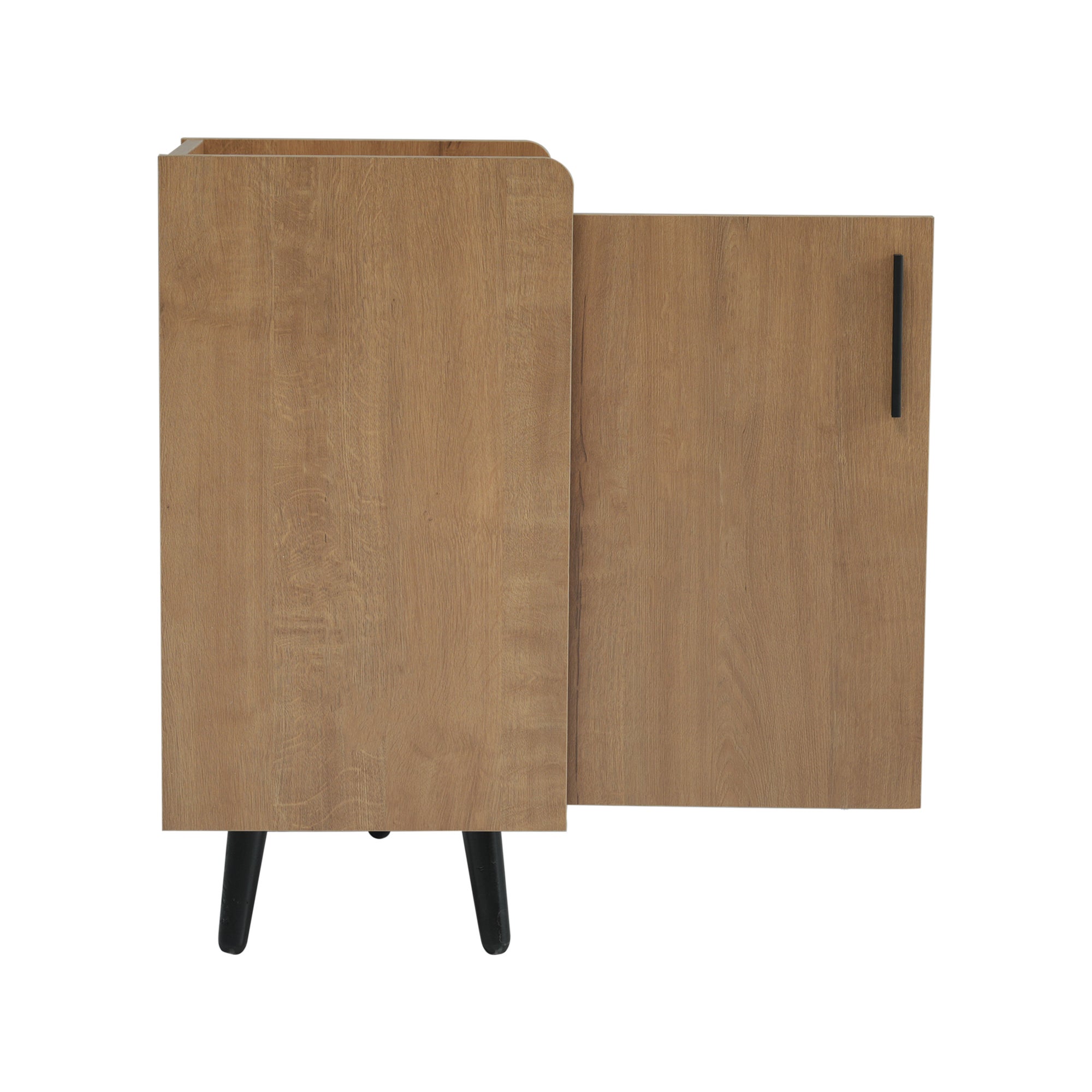 Banc à chaussures avec Rangement 100x34x69 cm, Structure en Bois et Poignées Métal Asymétriques 9 paires, Meuble range-chaussures 3 portes, Naturel - 7