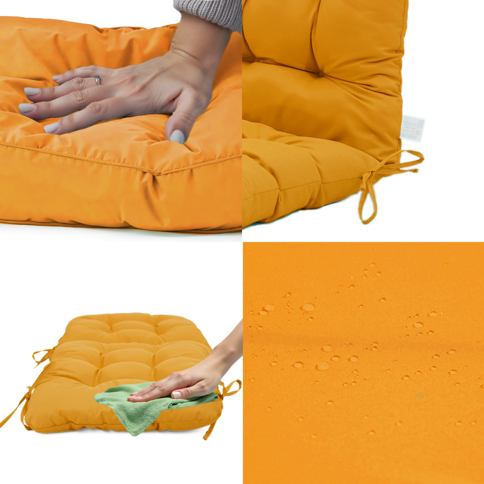 Coussin pour chaise avec dossier - Capitonné - 50x120x8cm - Jaune - 4