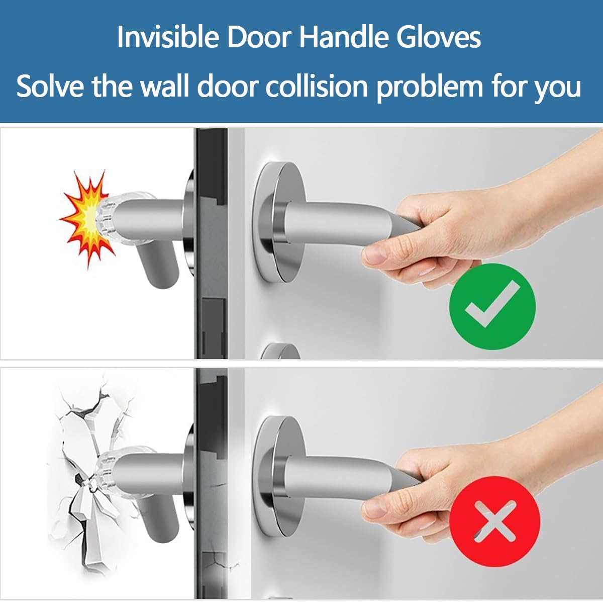 Butées De Porte 6 Pièces PVC Poignée De Porte Butée Porte Bumper Porte En Silicone Anti-Poignée