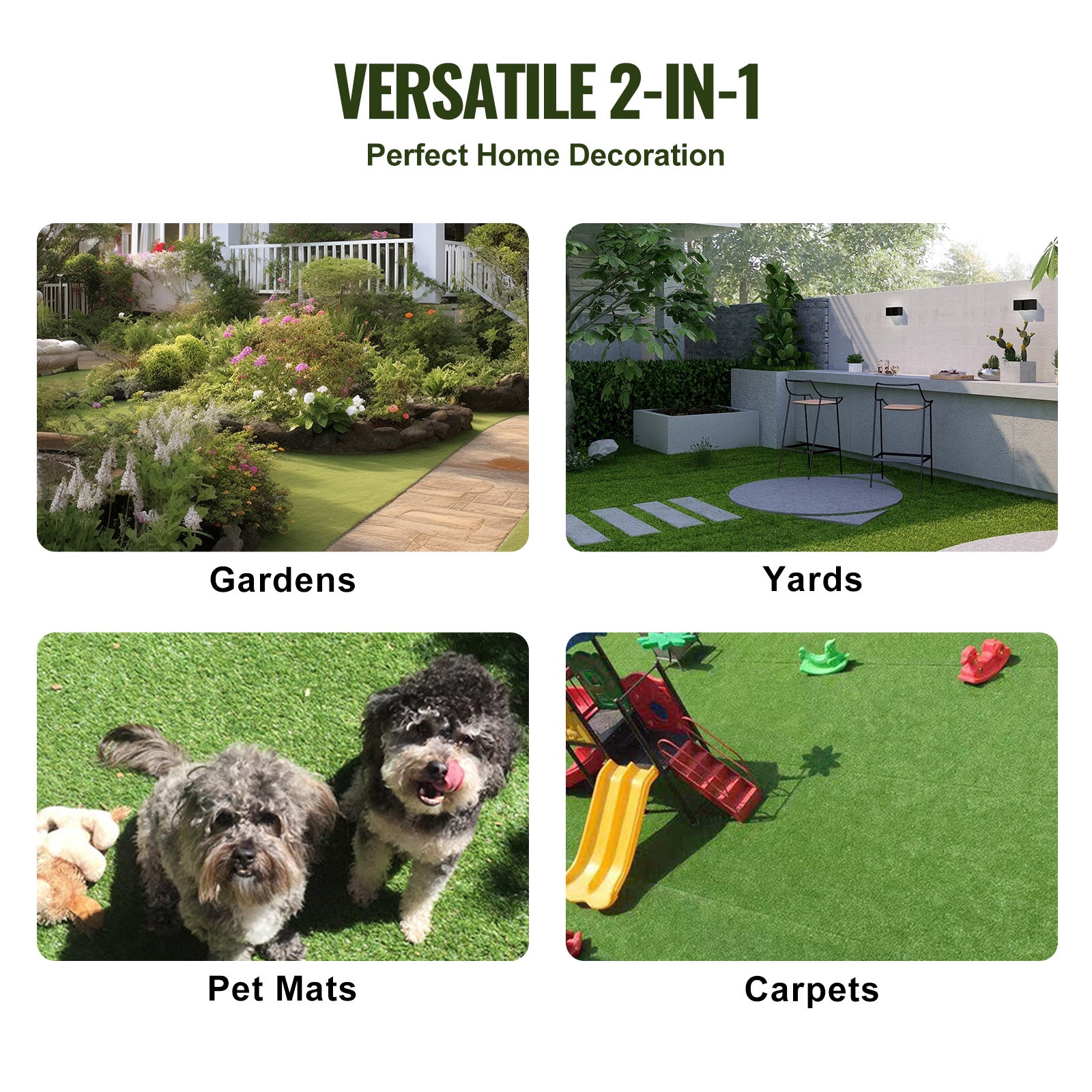 Set di 18 piastrelle in erba artificiale SucceBuy 305 x 305 mm Erba sintetica con tappetino auto-drainante - 8