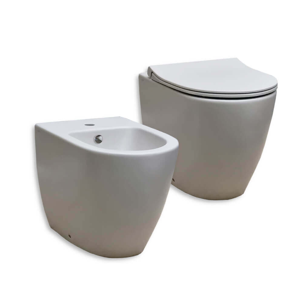 MSV Sedile WC Polipropilene Design Brest Tortora: Cerniere Plastiche, Facile Da Pulire, Misura Standard - 3