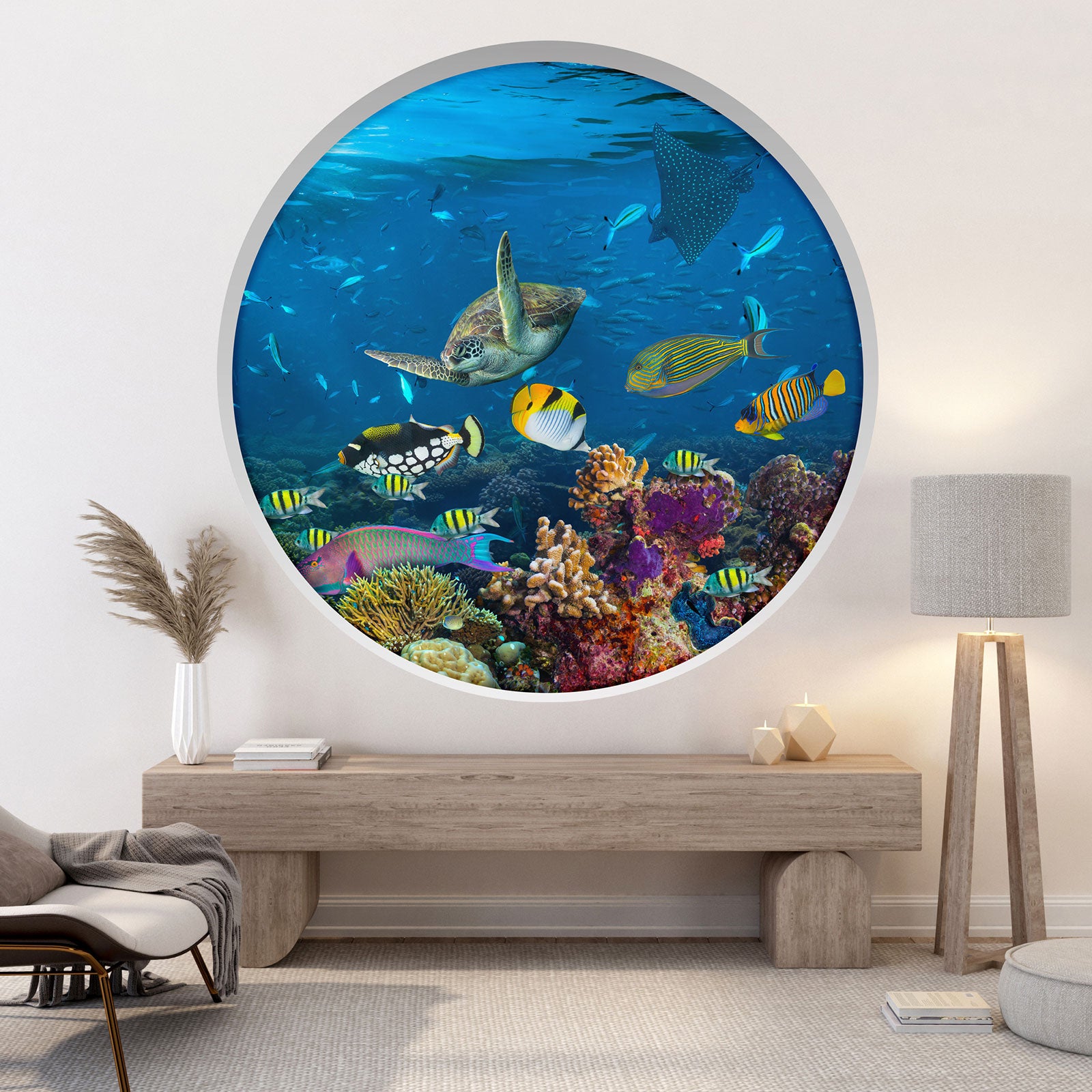 Toile de fond pour arche sous l'océan aquarelle pour décor océan artistique