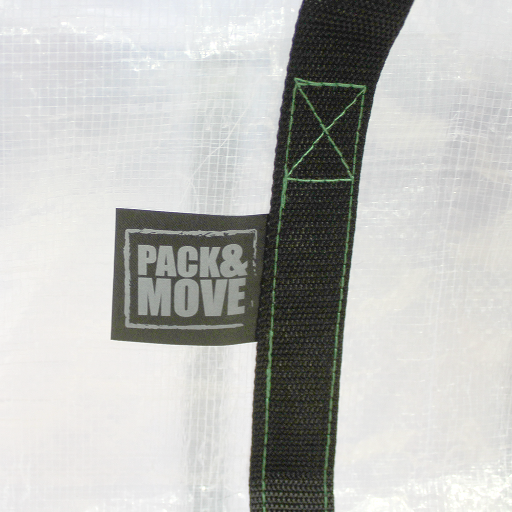 Pack and Move - Lot 6 Grands Sacs Déménagement Transparent Recyclé - Rangement Et Transport Ultra Résistant - Réutilisable - Poignées Solides - 100L - 8