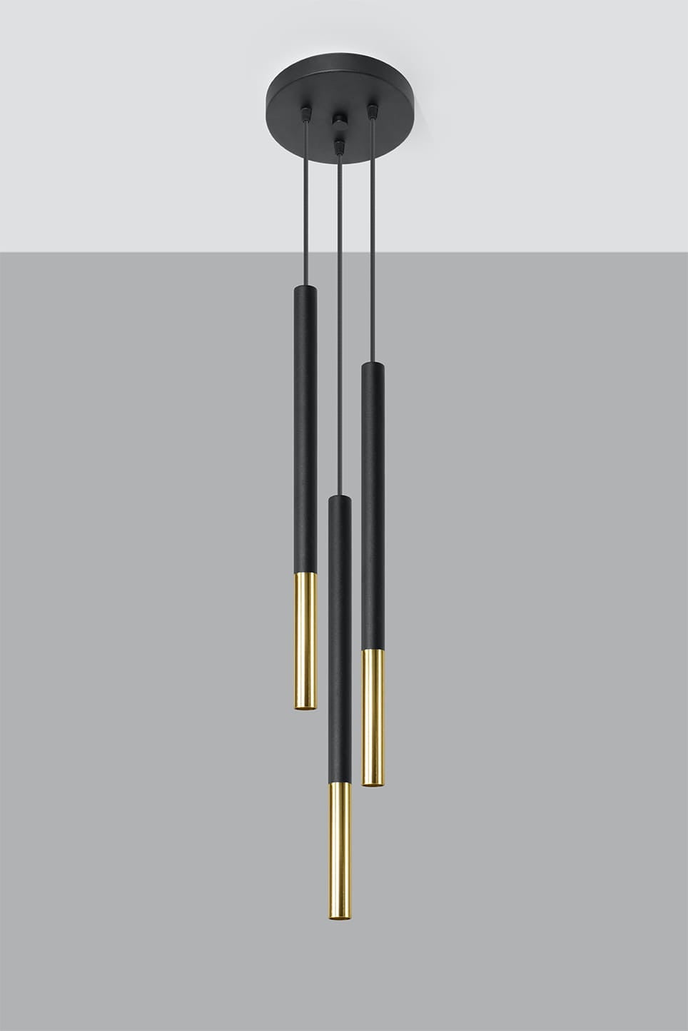 Lampa sufitowa wisząca Mozaica czarna-złoto 3xG9x12W wym: 100 x 15 x 15 cm metal Sollux Lighting - 3