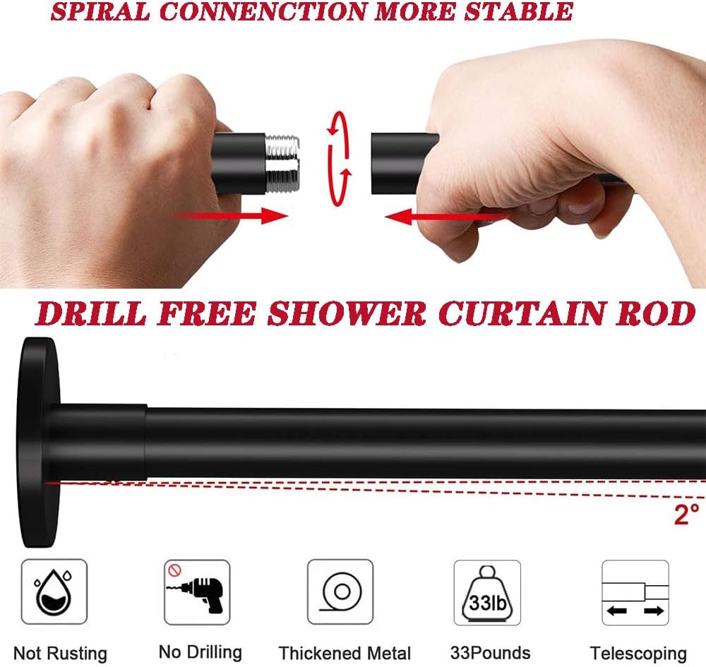 Barre de Douche en Acier Inoxydable en Forme L Extensible 80-100cm x 80-100cm sans Perçage pour Baignoire Coin Salle de Bain - 3