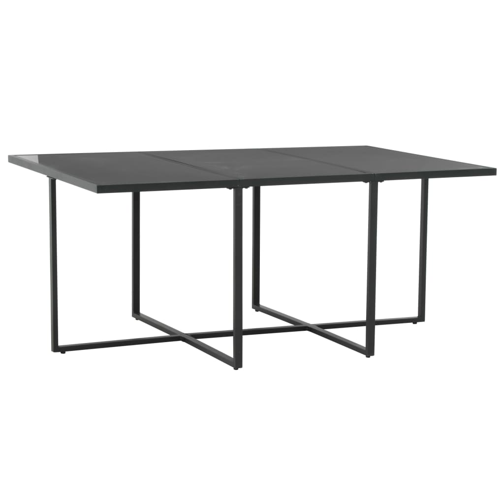 Mobile da pranzo da giardino in 7 pezzi e cuscini in resina intrecciata nera 02_0014820 - 5