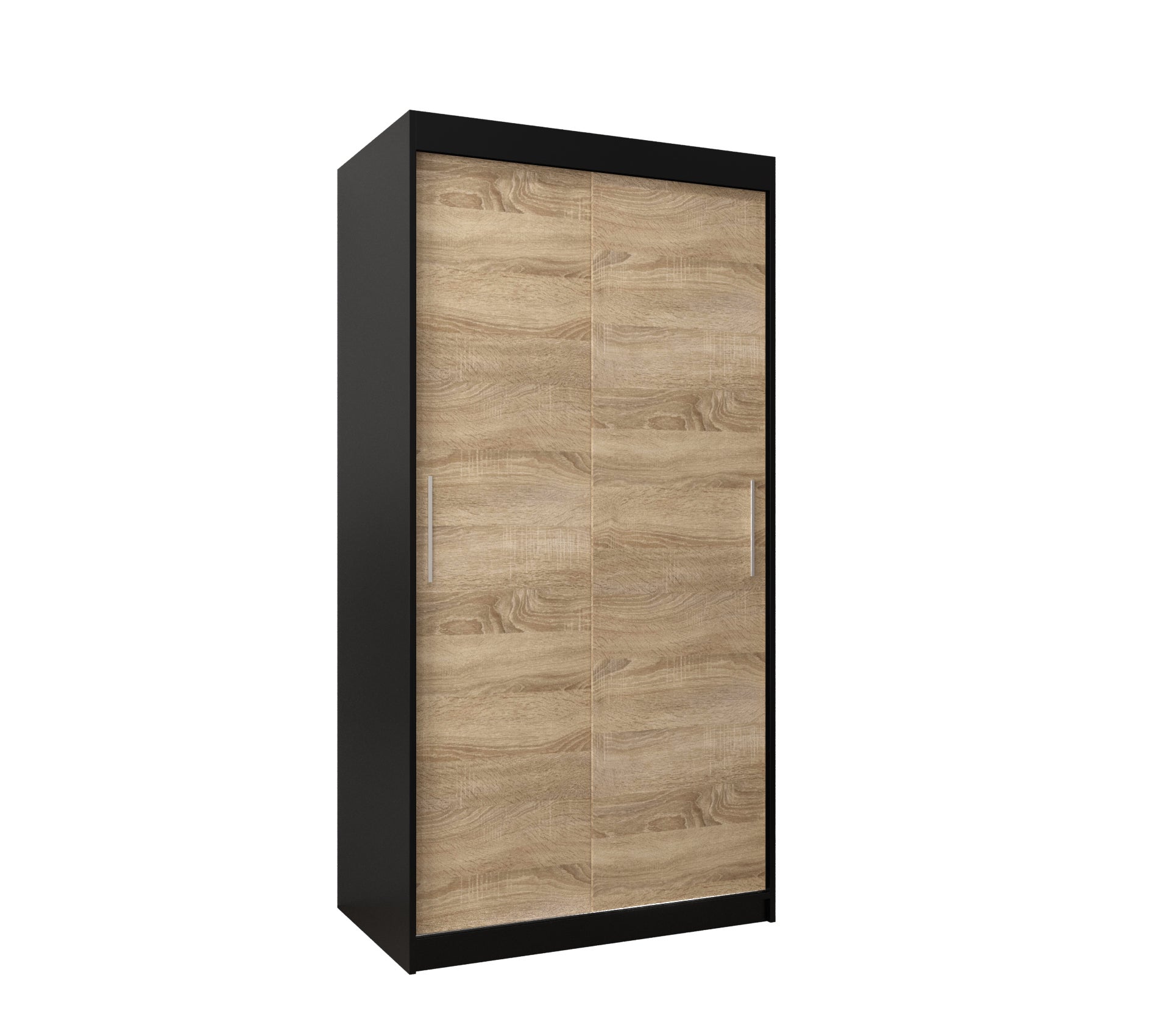 Szafa przesuwna garderoba TOKYO 100 x 62 x 200 cm Czarny + Sonoma - Abiks Meble
