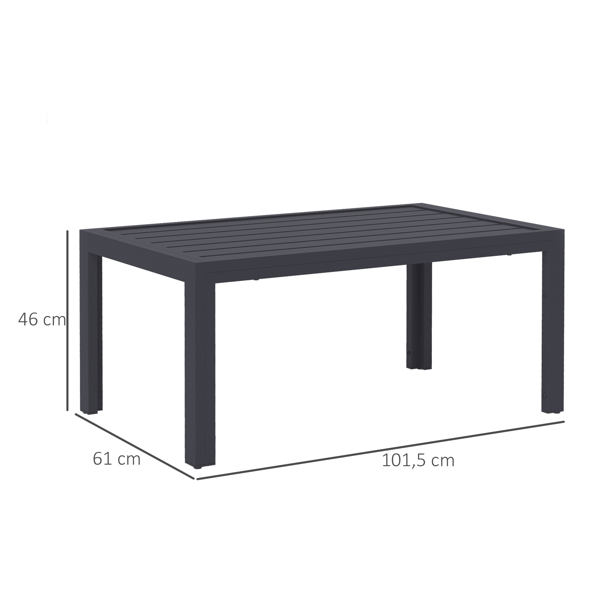 Table basse de jardin acier Outsunny - 3