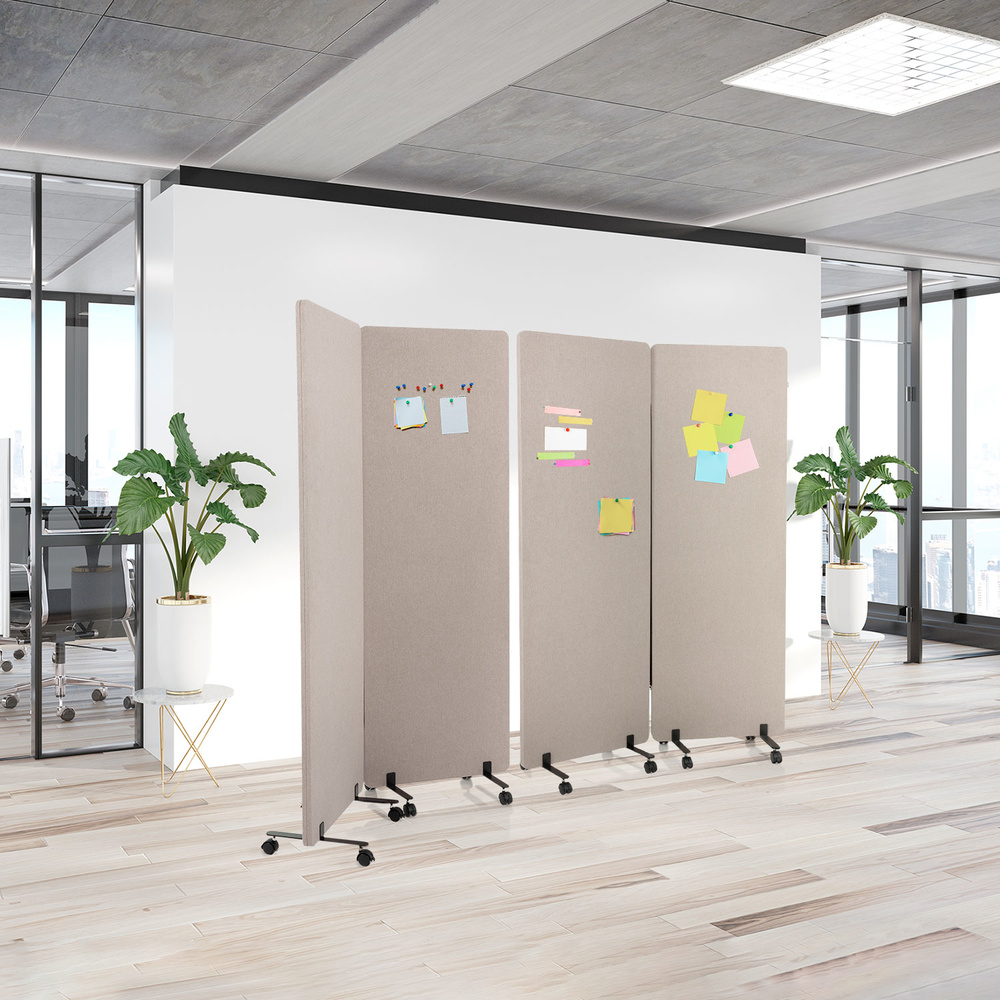 Sistema di divisorii mobili acustici FLEXMIUT Set doppio Grigio talpa hjh OFFICE - 2