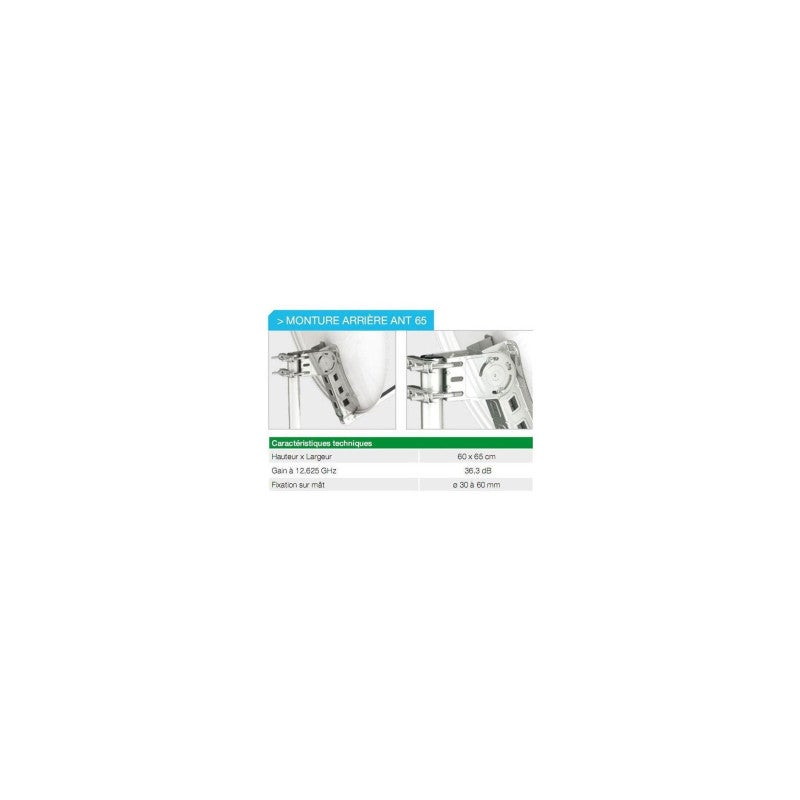 Parabole alu 65cm blanche avec lnb Cahors 0141201R13 - 2
