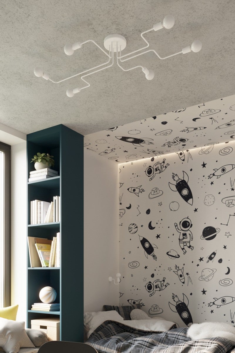 Lampa sufitowa wisząca Vector biała 4xE27x15W wym: 15,5 x 78 x 58 cm metal Sollux Lighting - 5