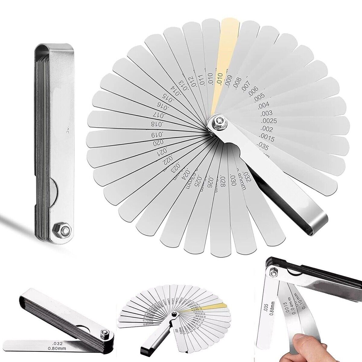 Spessimetro A Lame - 32 Lame In Acciaio Inox, Misura 0.04-0.88mm, Per Meccanica E Precisione - Foto 8