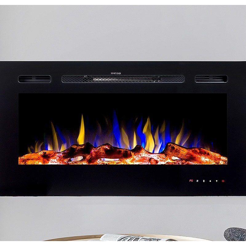 Kominek elektryczny ścienny CALBUCO - szer. 101,6 x gł. 14 x wys. 54,4 cm - czarny